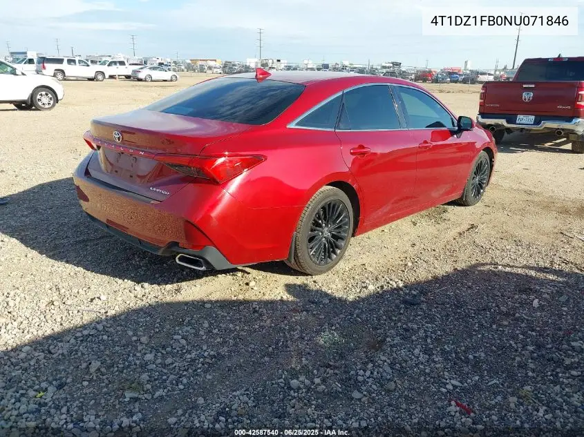 2022 Toyota Avalon Limited VIN: 4T1DZ1FB0NU071846 Lot: 42587540