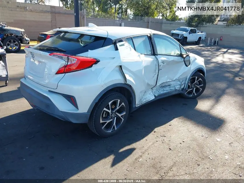 2018 Toyota C-Hr Xle/Xle Premium VIN: NMTKHMBX4JR041778 Lot: 42613886