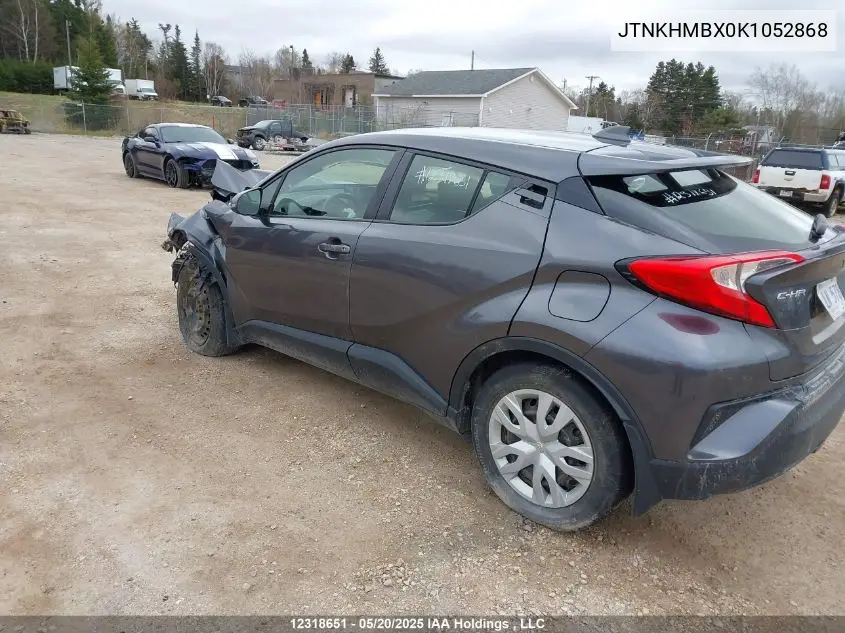 2019 Toyota C-Hr Xle/Le/Limited VIN: JTNKHMBX0K1052868 Lot: 12318651
