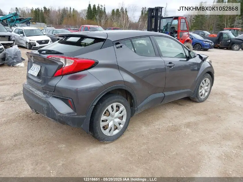 2019 Toyota C-Hr Xle/Le/Limited VIN: JTNKHMBX0K1052868 Lot: 12318651