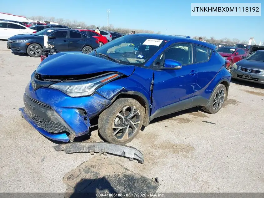 2021 Toyota C-Hr Xle VIN: JTNKHMBX0M1118192 Lot: 41805188