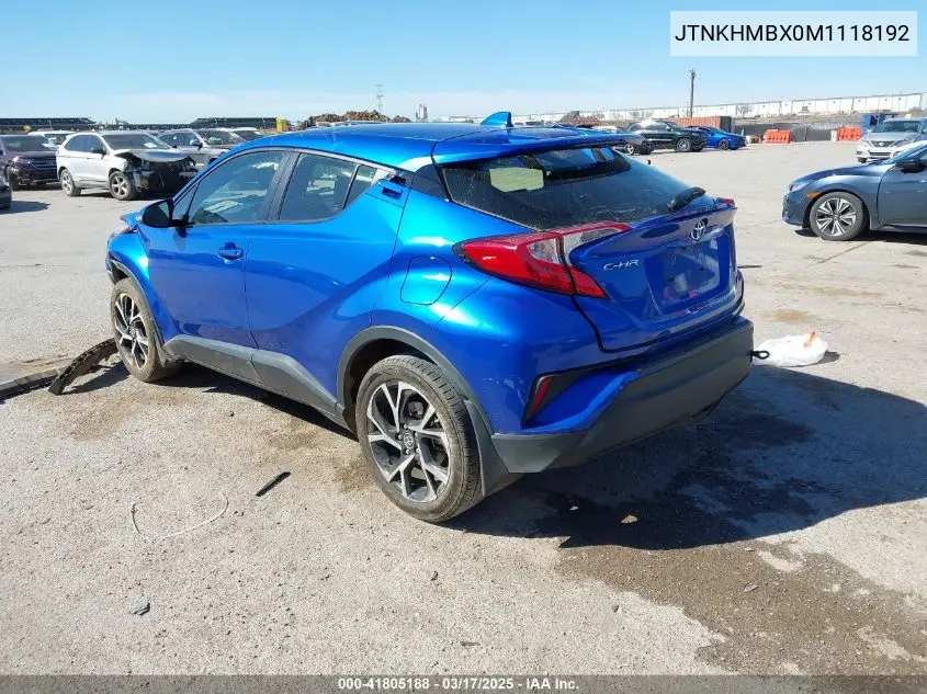 2021 Toyota C-Hr Xle VIN: JTNKHMBX0M1118192 Lot: 41805188