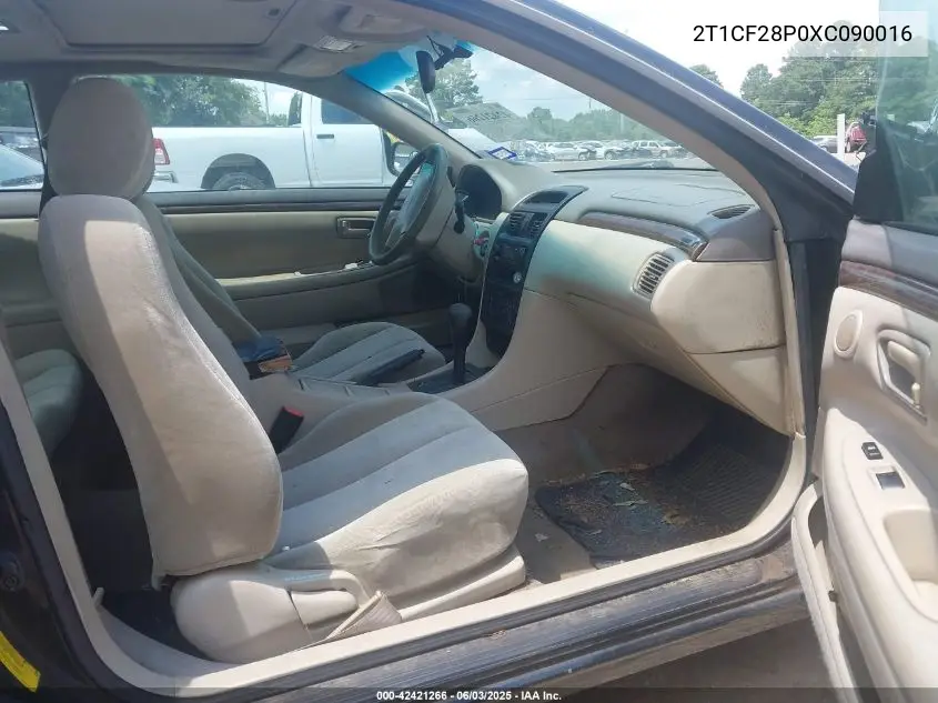 1999 Toyota Camry Solara Se V6 VIN: 2T1CF28P0XC090016 Lot: 42421266