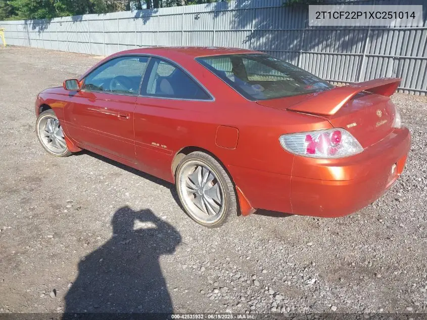 1999 Toyota Camry Solara Se V6 VIN: 2T1CF22P1XC251014 Lot: 42531932