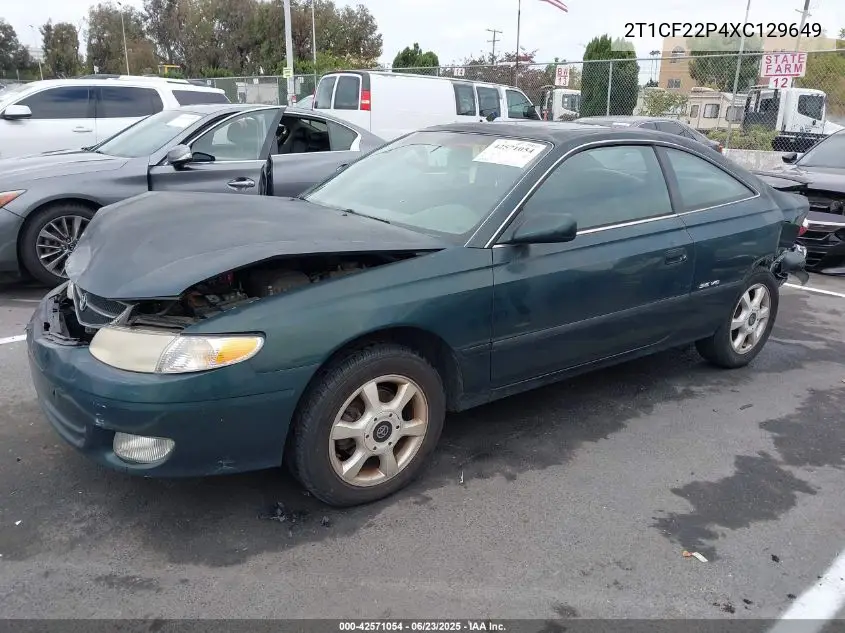 1999 Toyota Camry Solara Se V6 VIN: 2T1CF22P4XC129649 Lot: 42571054