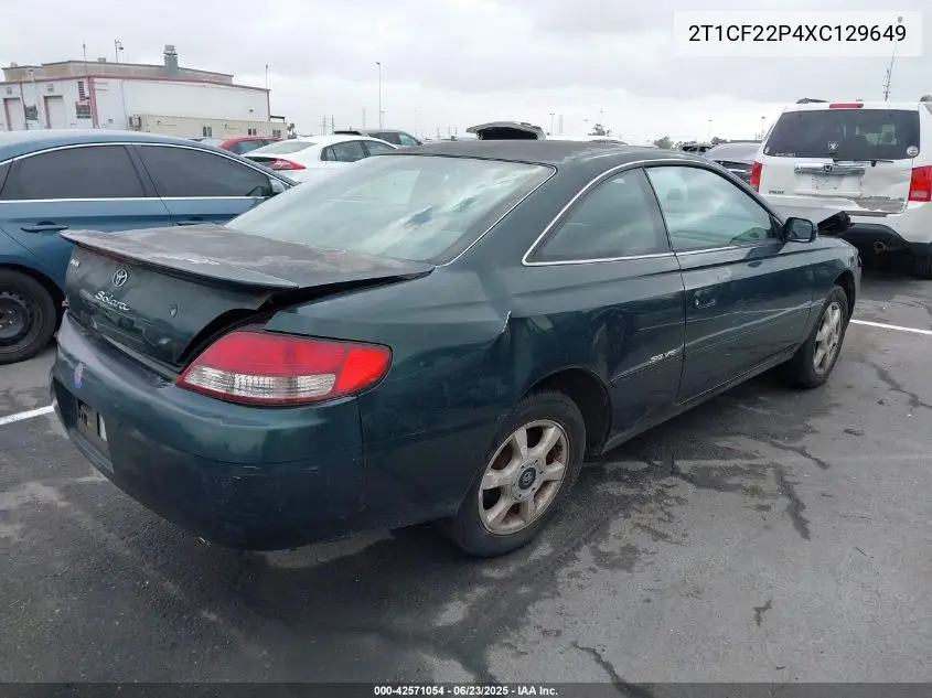 1999 Toyota Camry Solara Se V6 VIN: 2T1CF22P4XC129649 Lot: 42571054