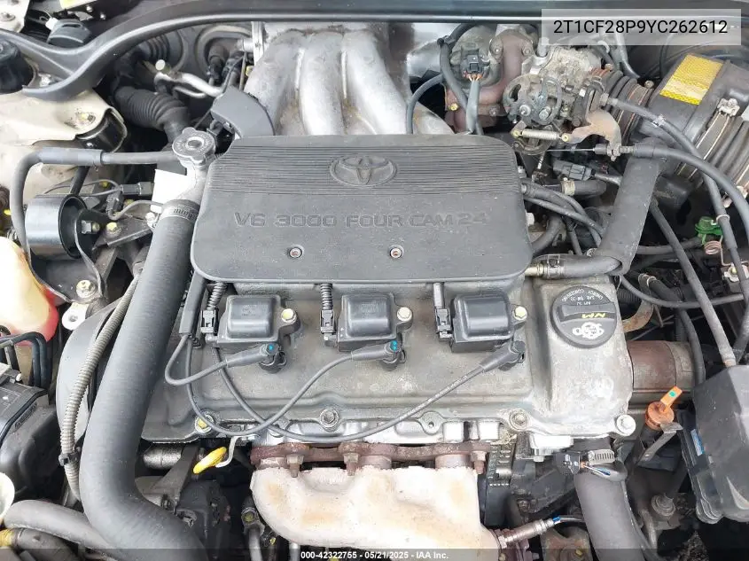 2000 Toyota Camry Solara Se V6/Sle V6 VIN: 2T1CF28P9YC262612 Lot: 42322755