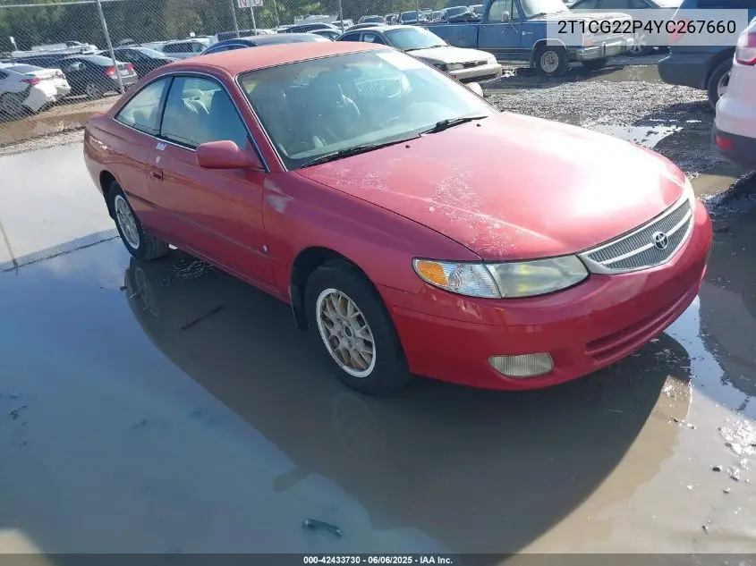 2000 Toyota Camry Solara Se VIN: 2T1CG22P4YC267660 Lot: 42433730