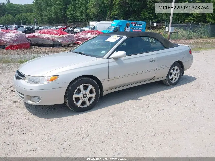 2000 Toyota Camry Solara Sle V6 VIN: 2T1FF22P9YC373764 Lot: 42461361
