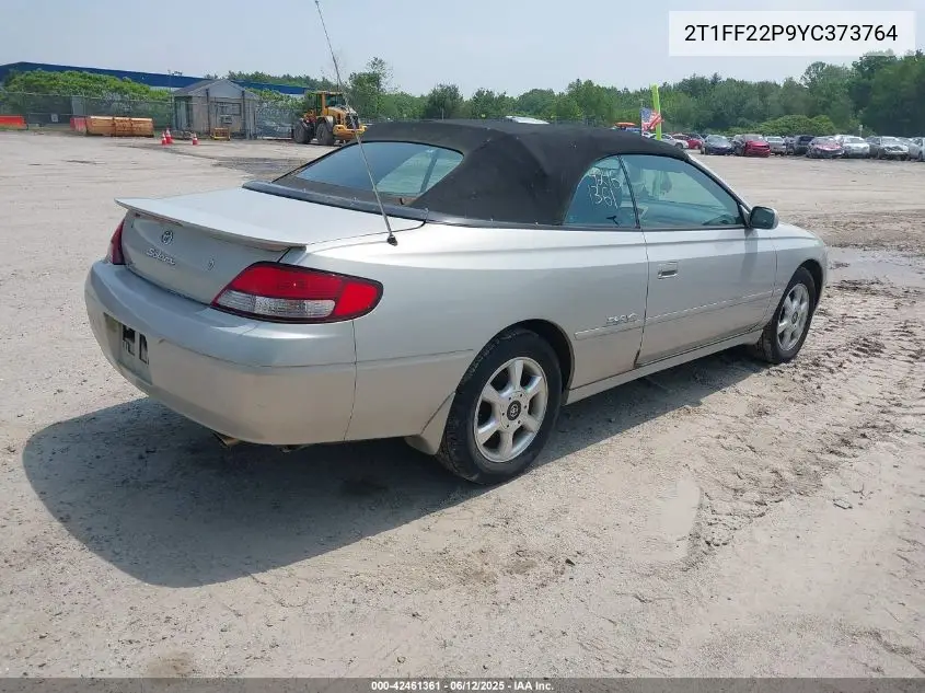 2000 Toyota Camry Solara Sle V6 VIN: 2T1FF22P9YC373764 Lot: 42461361