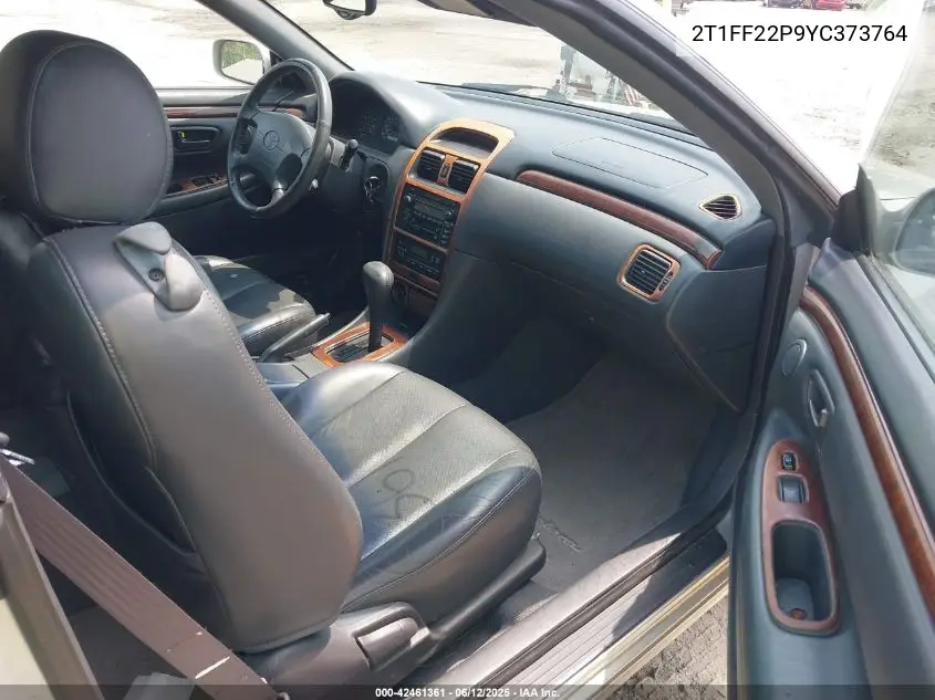 2000 Toyota Camry Solara Sle V6 VIN: 2T1FF22P9YC373764 Lot: 42461361