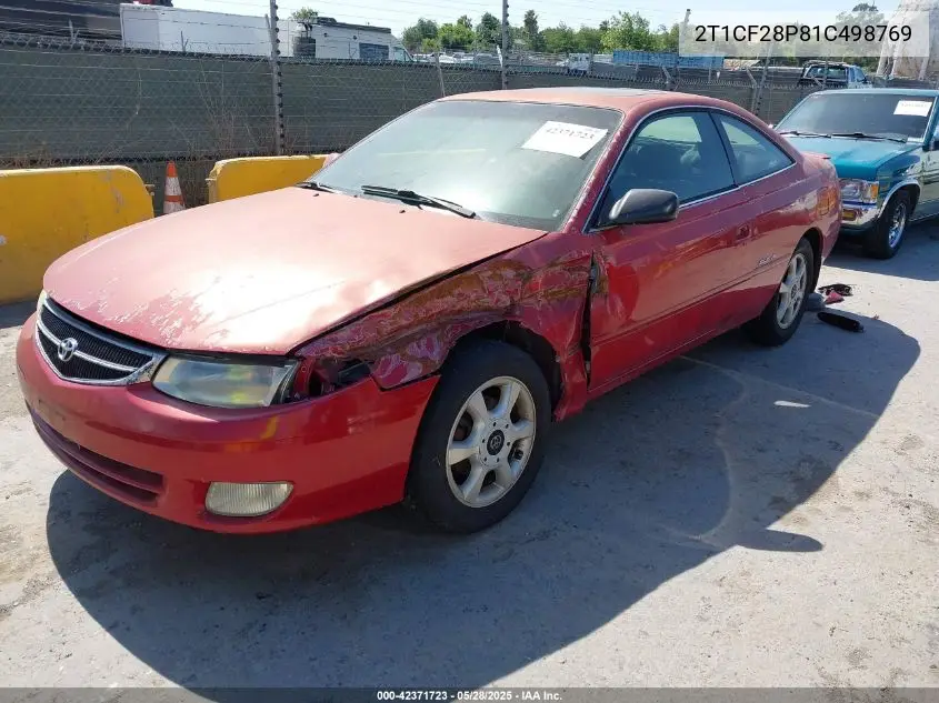 2001 Toyota Camry Solara Sle V6 VIN: 2T1CF28P81C498769 Lot: 42371723