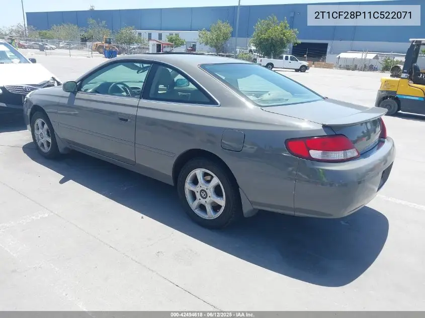 2001 Toyota Camry Solara Sle V6 VIN: 2T1CF28P11C522071 Lot: 42494618