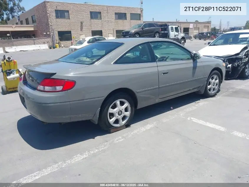 2001 Toyota Camry Solara Sle V6 VIN: 2T1CF28P11C522071 Lot: 42494618
