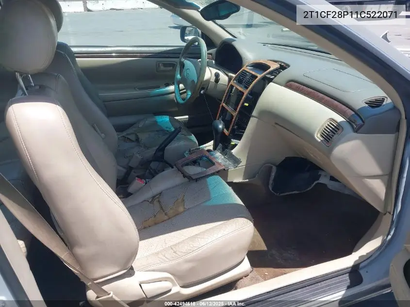 2001 Toyota Camry Solara Sle V6 VIN: 2T1CF28P11C522071 Lot: 42494618