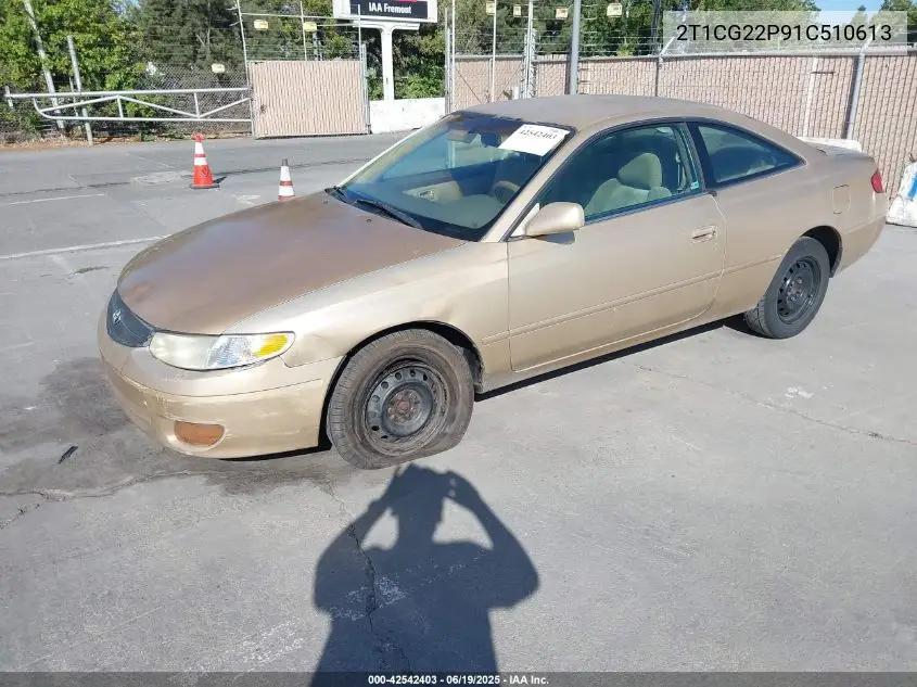 2001 Toyota Camry Solara Se VIN: 2T1CG22P91C510613 Lot: 42542403