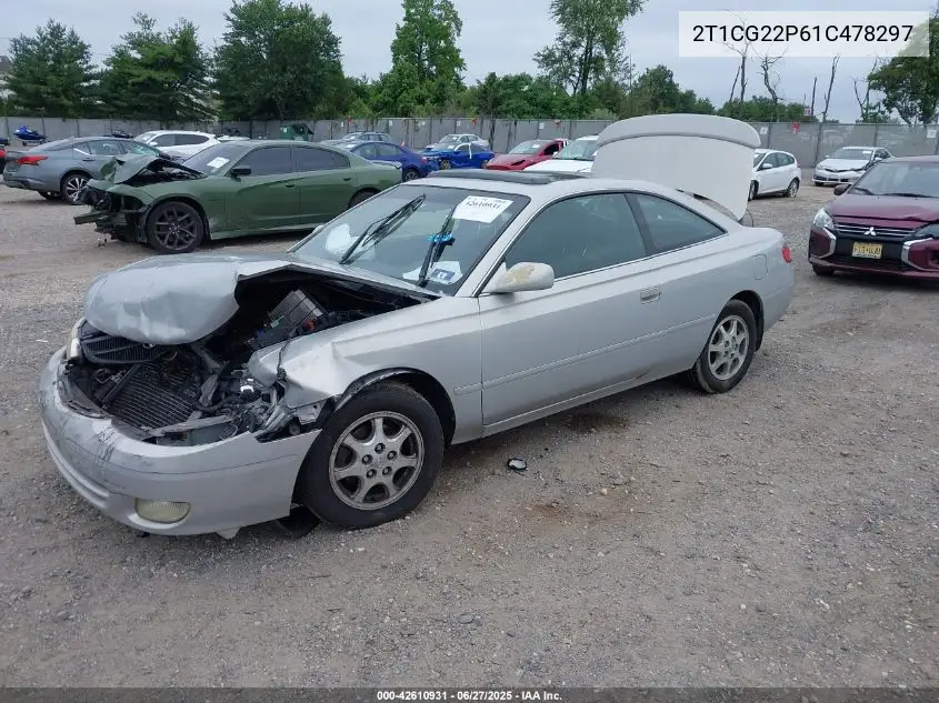 2001 Toyota Camry Solara Se VIN: 2T1CG22P61C478297 Lot: 42610931