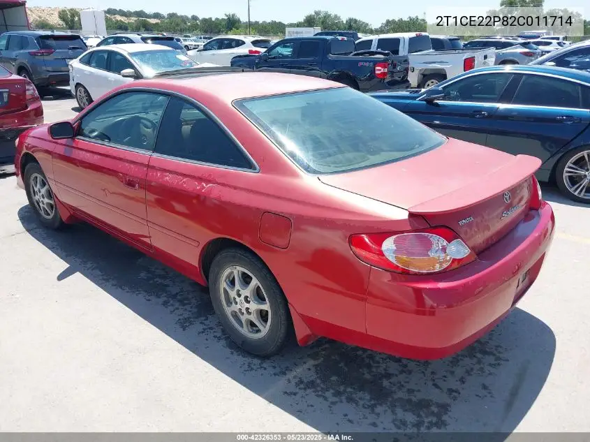 2002 Toyota Camry Solara Se VIN: 2T1CE22P82C011714 Lot: 42326353