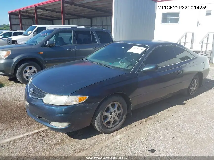 2002 Toyota Camry Solara Se VIN: 2T1CE22P32C014259 Lot: 42597460