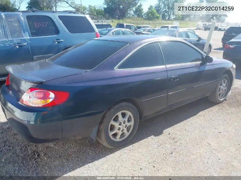 2002 Toyota Camry Solara Se VIN: 2T1CE22P32C014259 Lot: 42597460