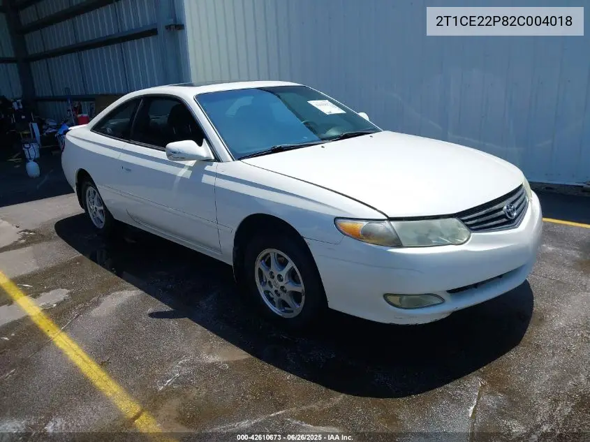 2002 Toyota Camry Solara Se VIN: 2T1CE22P82C004018 Lot: 42610673