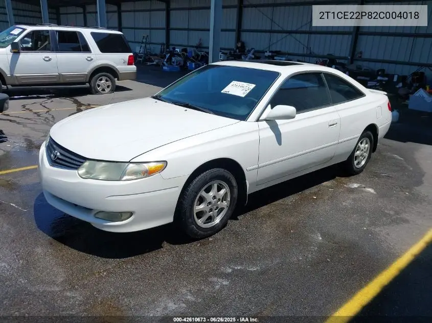 2002 Toyota Camry Solara Se VIN: 2T1CE22P82C004018 Lot: 42610673