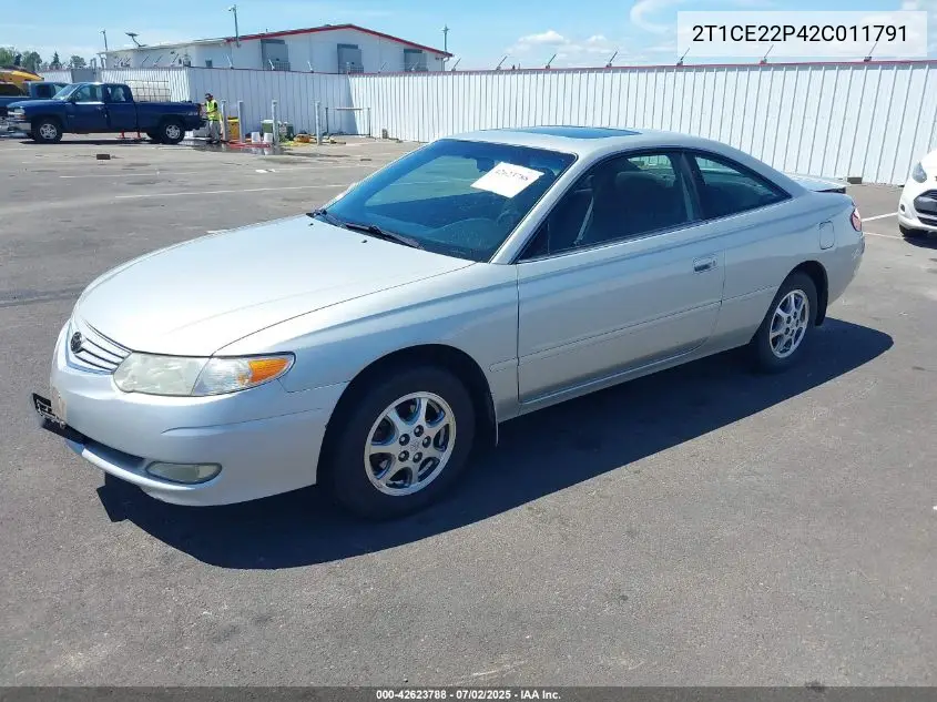 2002 Toyota Camry Solara Se VIN: 2T1CE22P42C011791 Lot: 42623788