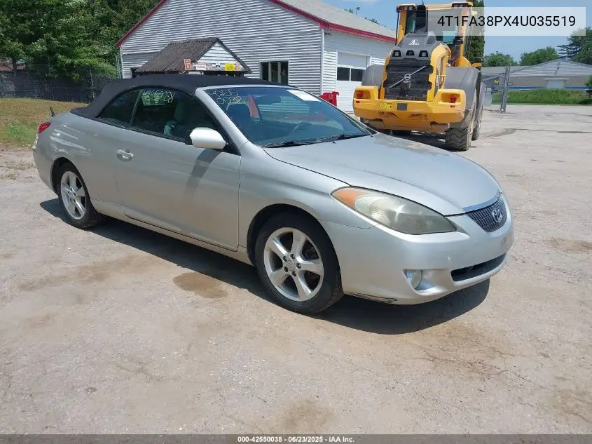 2004 Toyota Camry Solara Se VIN: 4T1FA38PX4U035519 Lot: 42550038