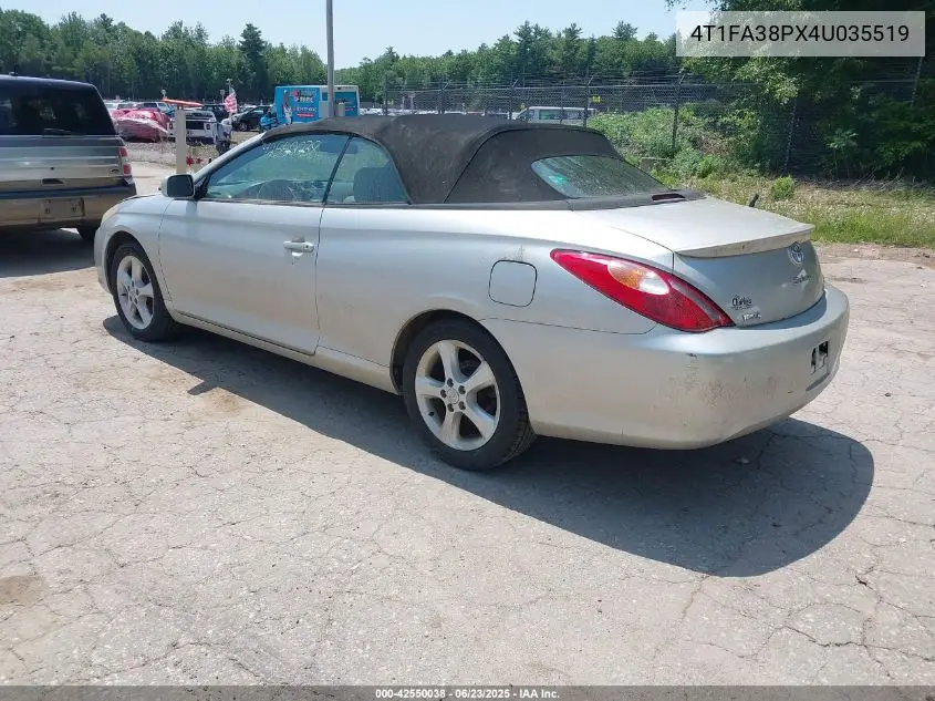 2004 Toyota Camry Solara Se VIN: 4T1FA38PX4U035519 Lot: 42550038