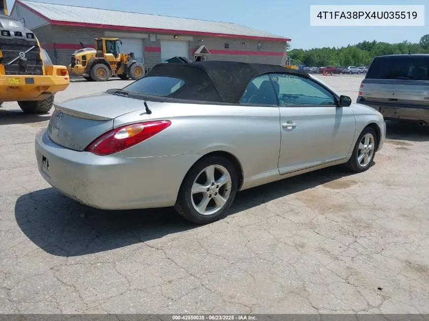 2004 Toyota Camry Solara Se VIN: 4T1FA38PX4U035519 Lot: 42550038