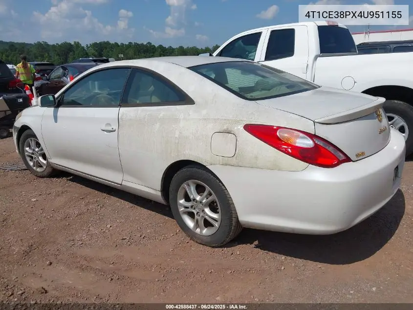 2004 Toyota Camry Solara Se VIN: 4T1CE38PX4U951155 Lot: 42588437