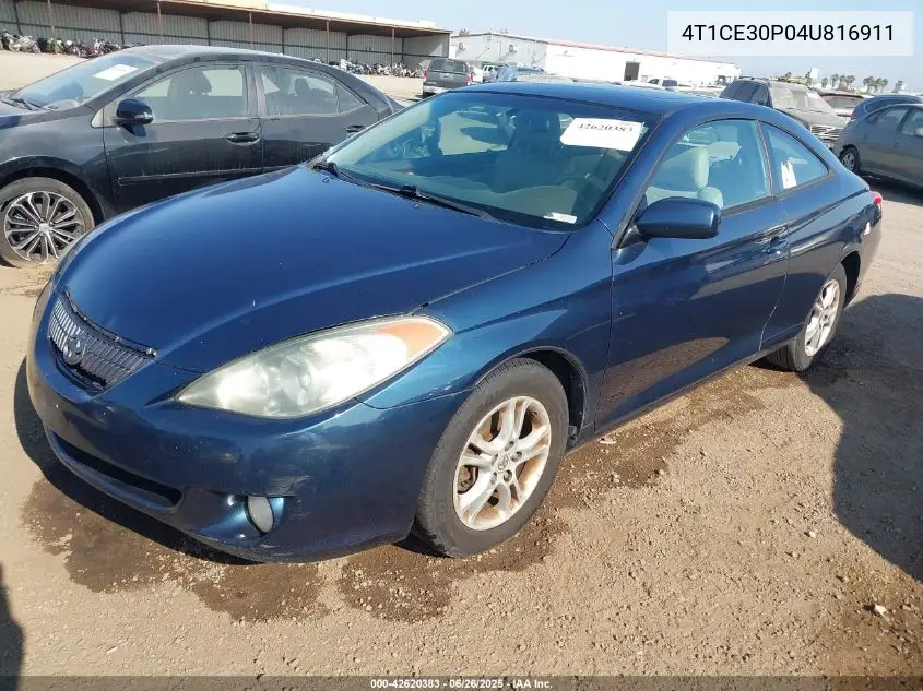 2004 Toyota Camry Solara Sle VIN: 4T1CE30P04U816911 Lot: 42620383
