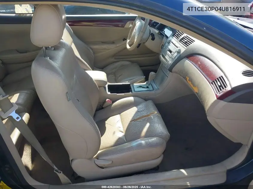 2004 Toyota Camry Solara Sle VIN: 4T1CE30P04U816911 Lot: 42620383