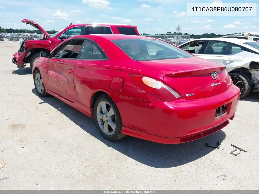 4T1CA38P86U080707 2006 Toyota Camry Solara Se Sport V6
