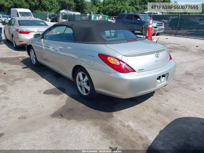2006 Toyota Camry Solara Sle VIN: 4T1FA38P56U077695 Lot: 42584805