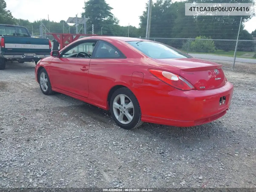 2006 Toyota Camry Solara Se Sport V6 VIN: 4T1CA38P06U074416 Lot: 42596204