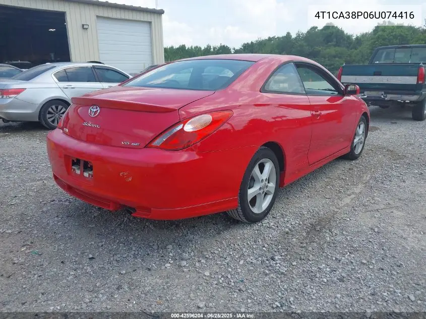 2006 Toyota Camry Solara Se Sport V6 VIN: 4T1CA38P06U074416 Lot: 42596204