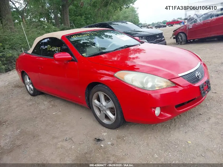 2006 Toyota Camry Solara Sle VIN: 4T1FA38P06U106410 Lot: 42600477