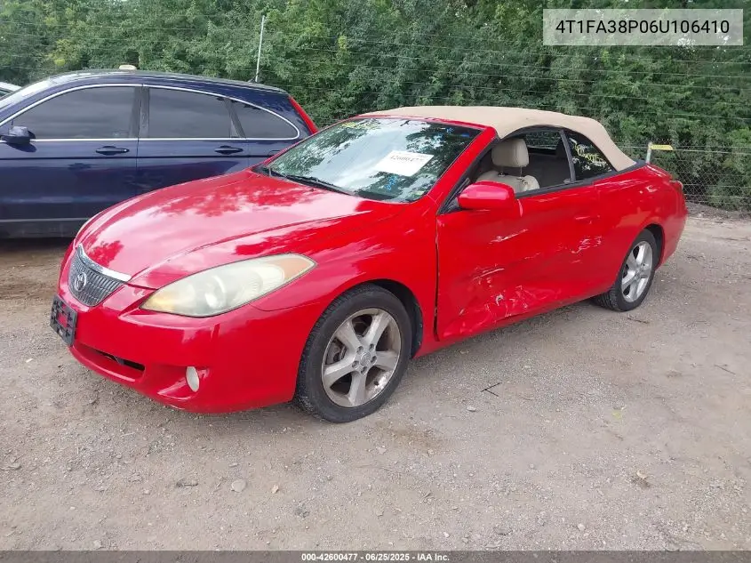 2006 Toyota Camry Solara Sle VIN: 4T1FA38P06U106410 Lot: 42600477