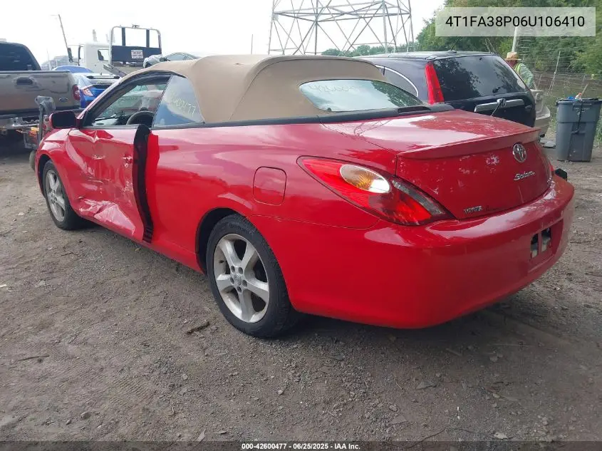 2006 Toyota Camry Solara Sle VIN: 4T1FA38P06U106410 Lot: 42600477