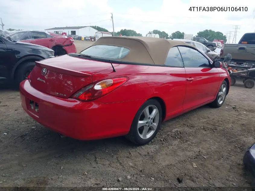 2006 Toyota Camry Solara Sle VIN: 4T1FA38P06U106410 Lot: 42600477