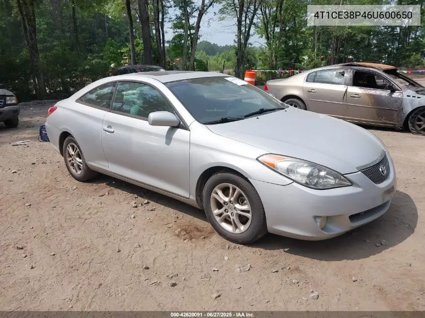 2006 Toyota Camry Solara Se VIN: 4T1CE38P46U600650 Lot: 42620091