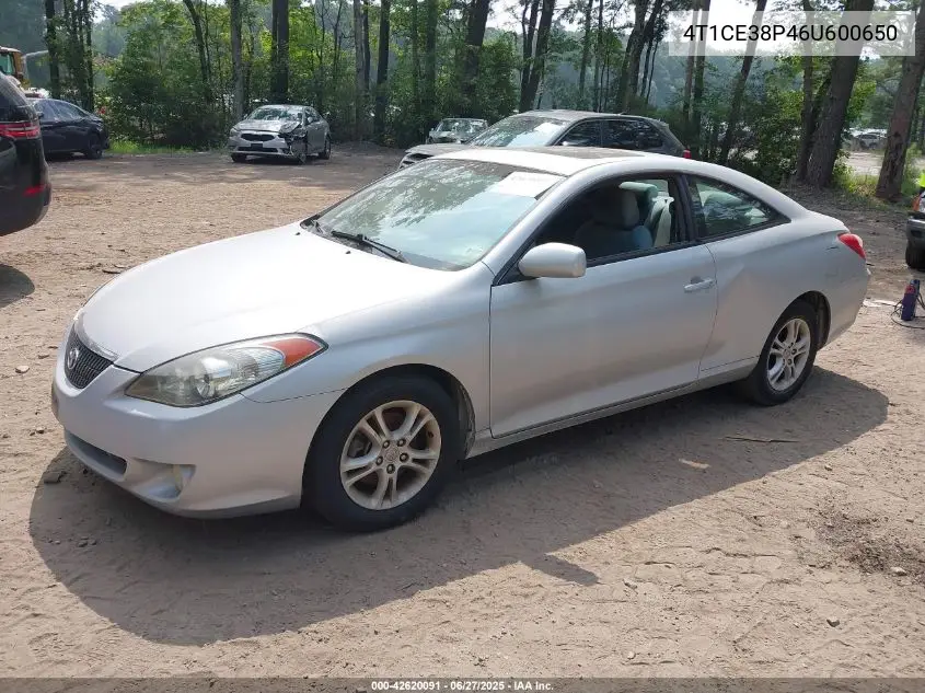 2006 Toyota Camry Solara Se VIN: 4T1CE38P46U600650 Lot: 42620091