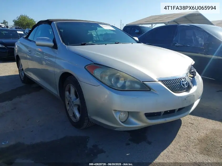 2006 Toyota Camry Solara Sle VIN: 4T1FA38PX6U065994 Lot: 42625726
