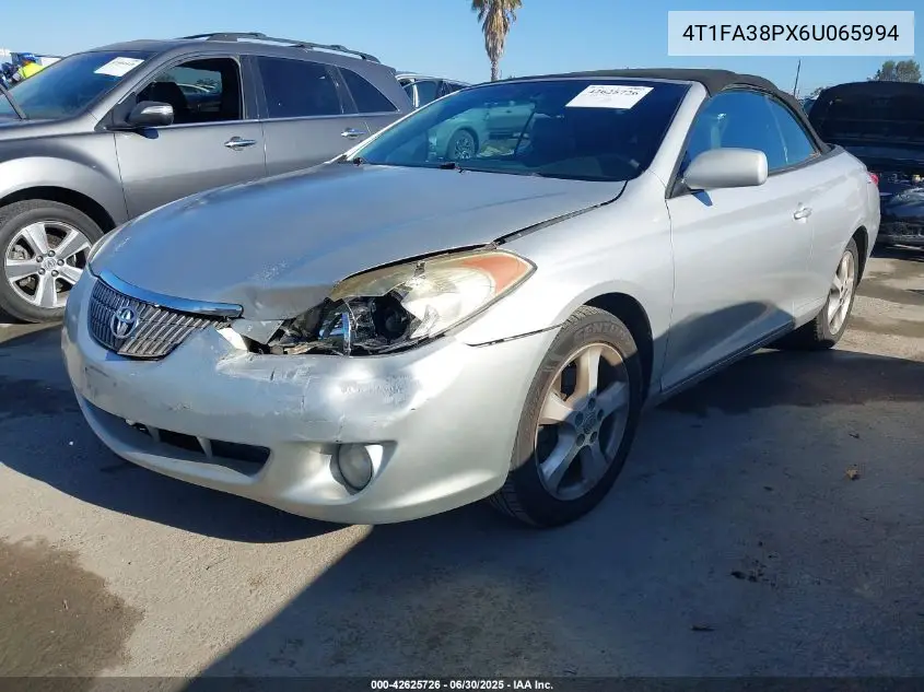2006 Toyota Camry Solara Sle VIN: 4T1FA38PX6U065994 Lot: 42625726