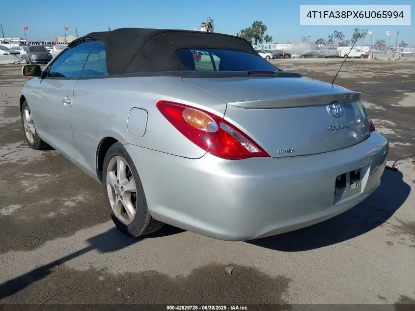 2006 Toyota Camry Solara Sle VIN: 4T1FA38PX6U065994 Lot: 42625726