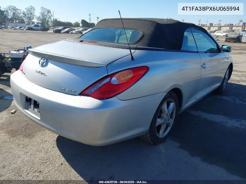 2006 Toyota Camry Solara Sle VIN: 4T1FA38PX6U065994 Lot: 42625726