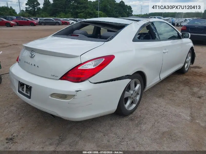 2007 Toyota Camry Solara Sle V6 VIN: 4T1CA30PX7U120413 Lot: 42611555