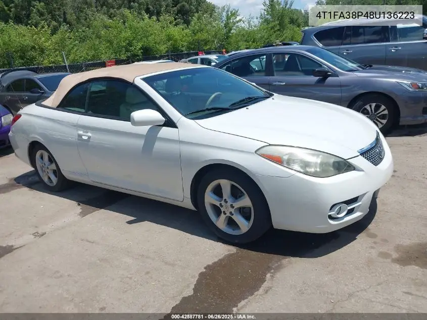 2008 Toyota Camry Solara Sle VIN: 4T1FA38P48U136223 Lot: 42587781