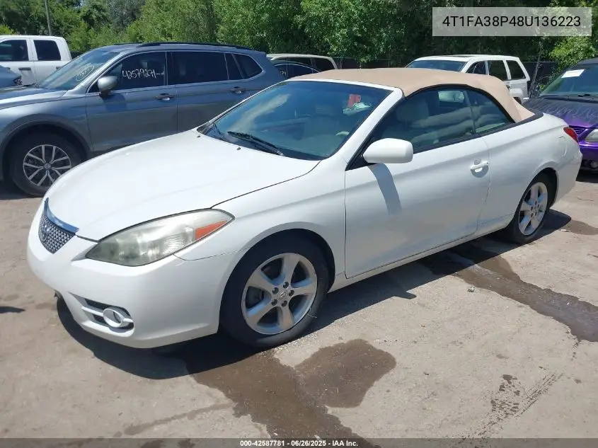 2008 Toyota Camry Solara Sle VIN: 4T1FA38P48U136223 Lot: 42587781